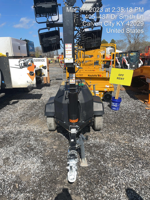 2021 Allmand NLV3GR (4) LED Light Fixture 350W, 23' Vertical Mast, 3kW Prime, Towable, Deep Sea L401, Leveling Jacks, Yanmar T4F 5.8hp