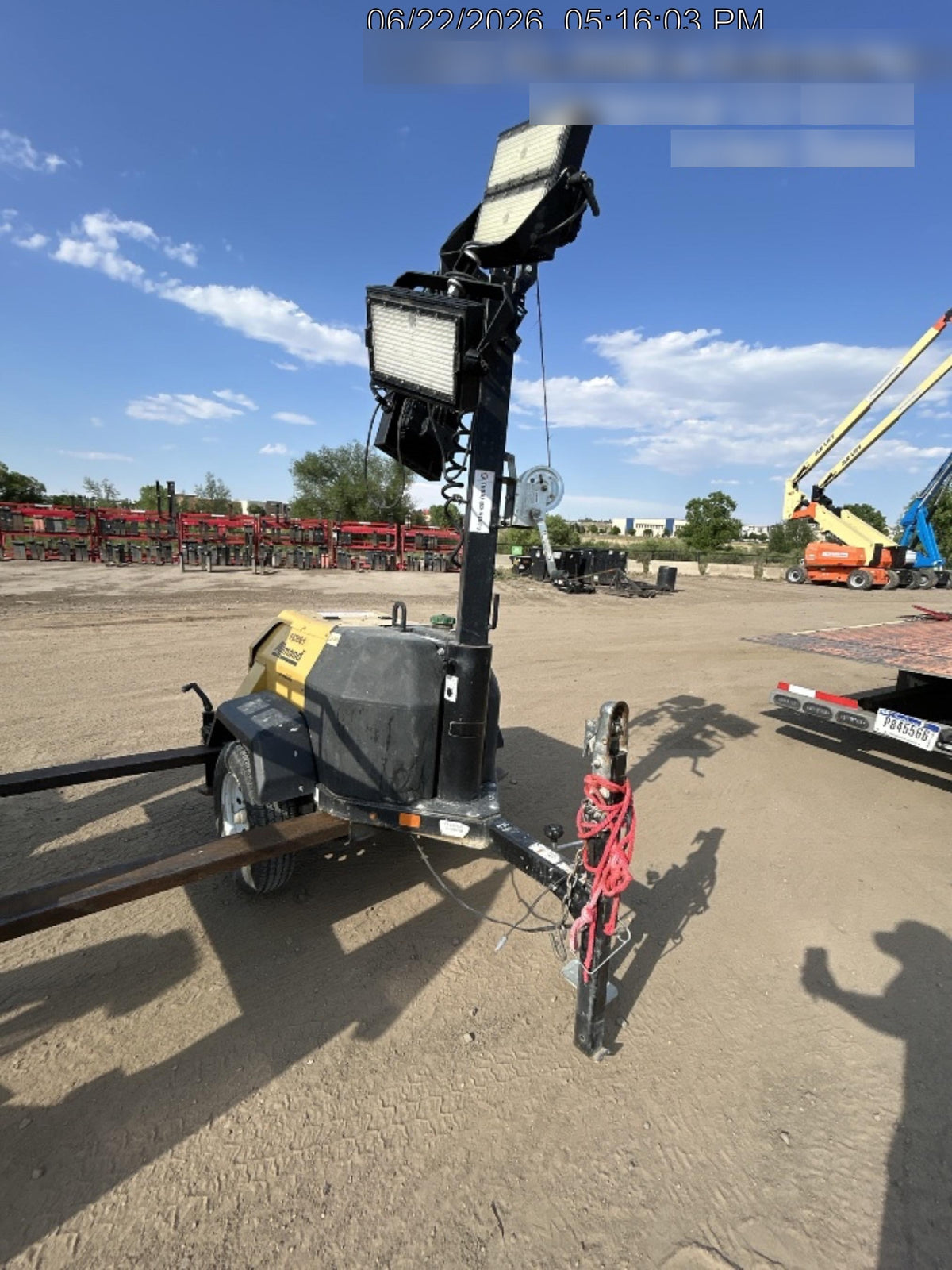 2021 Allmand NLV3GR (4) LED Light Fixture 350W, 23' Vertical Mast, 3kW Prime, Towable, Deep Sea L401, Leveling Jacks, Yanmar T4F 5.8hp