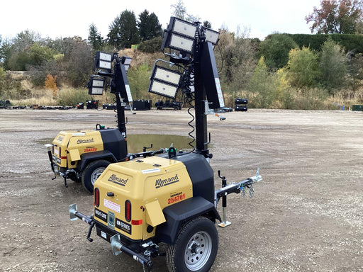 2022 Allmand NLV3GR (4) LED Light Fixture 350W, 23' Vertical Mast, 3kW Prime, Towable, ES Decals, T3
