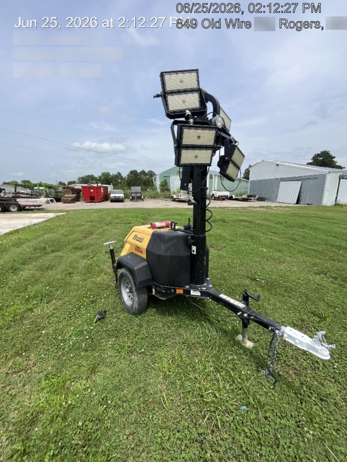 2022 Allmand NLV3GR (4) LED Light Fixture 350W, 23' Vertical Mast, 3kW Prime, Towable, ES Decals, T3