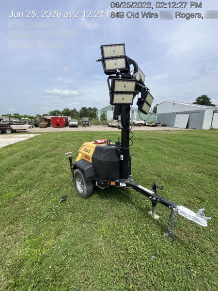 2022 Allmand NLV3GR (4) LED Light Fixture 350W, 23' Vertical Mast, 3kW Prime, Towable, ES Decals, T3