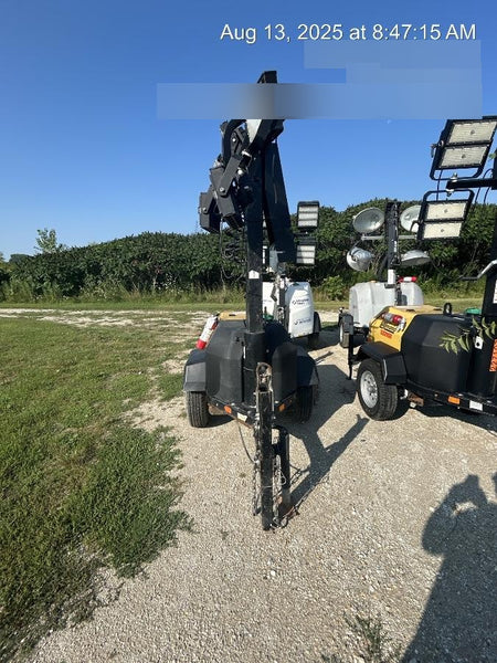 2021 Allmand NLV3GR (4) LED Light Fixture 350W, 23' Vertical Mast, 3kW Prime, Towable, Deep Sea L401, Leveling Jacks, Yanmar T4F 5.8hp