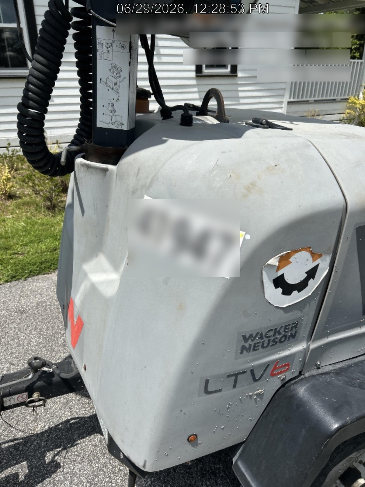 Wacker Neuson LTV6K-MH Power mast, 1100W MH, Fuel Sensors, Wiring Harness