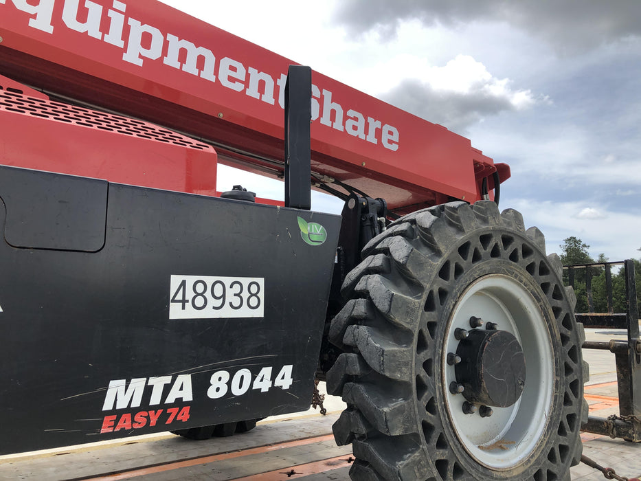 2020 Manitou MTA8044 74hp T4F, Cab/Heat/Air, Cab and Boom LED work lights, Auxiliary Hydraulics, Solid Tires, Amber strobe, Lift Hook w/66" Carriage, 60" Forks