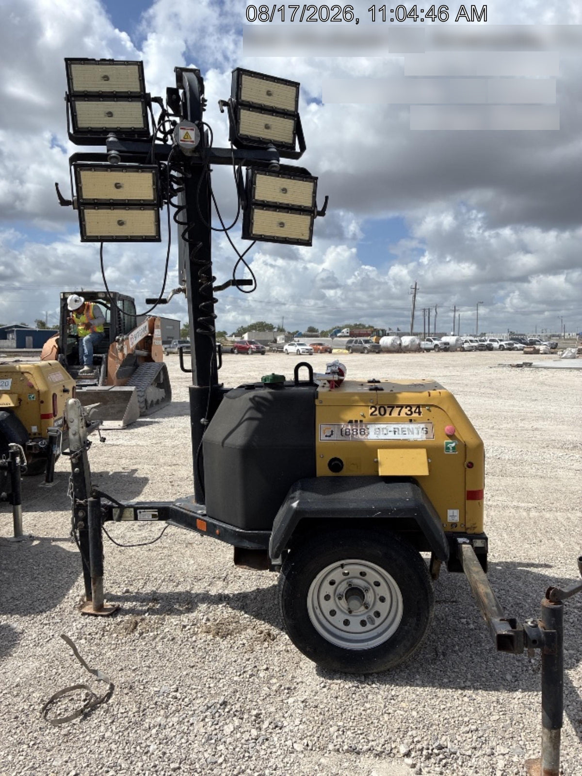 2022 Allmand NLV3GR (4) LED Light Fixture 350W, 23' Vertical Mast, 3kW Prime, Towable, Deep Sea L401, Leveling Jacks, Yanmar T4F 5.8hp