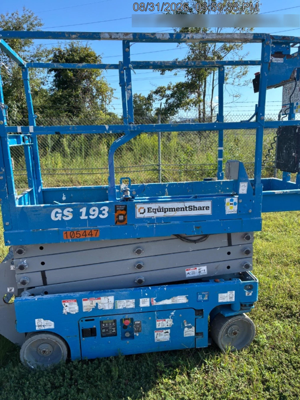 2020 Genie GS-1930 Solid Non Marking Tires, Beacon, Folding rails with half height swing gate