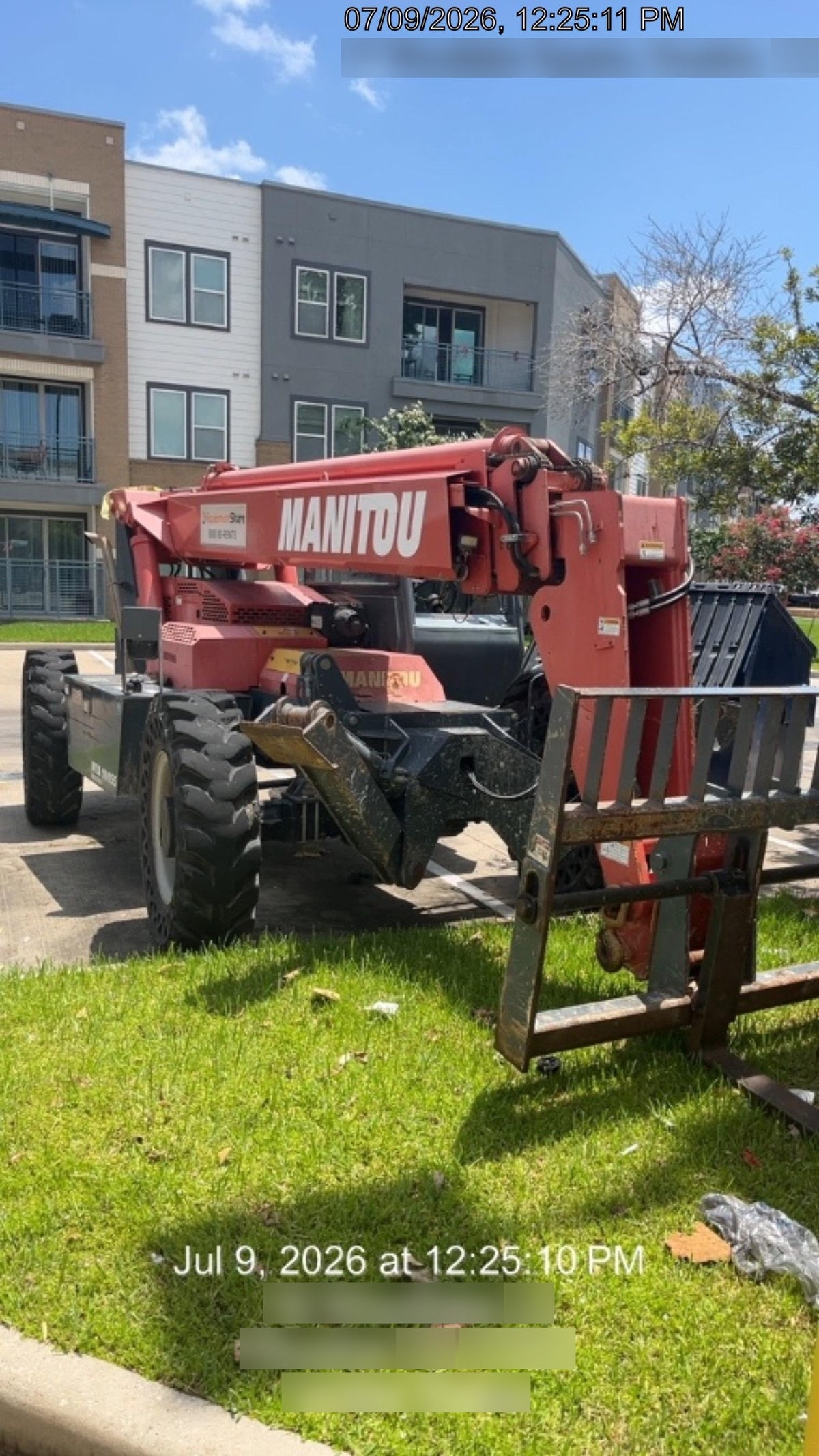 2018 Manitou MTA10055 Manitou MTA 10055 w/Open ROPS, Work Lights/Strobe, Aux Hyd, Solid Tires, Lift Hook, 66" Carriage, 60" Forks