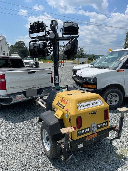 2021 Allmand NLV3GR (4) LED Light Fixture 350W, 23' Vertical Mast, 3kW Prime, Towable, Deep Sea L401, Leveling Jacks, Yanmar T4F 5.8hp