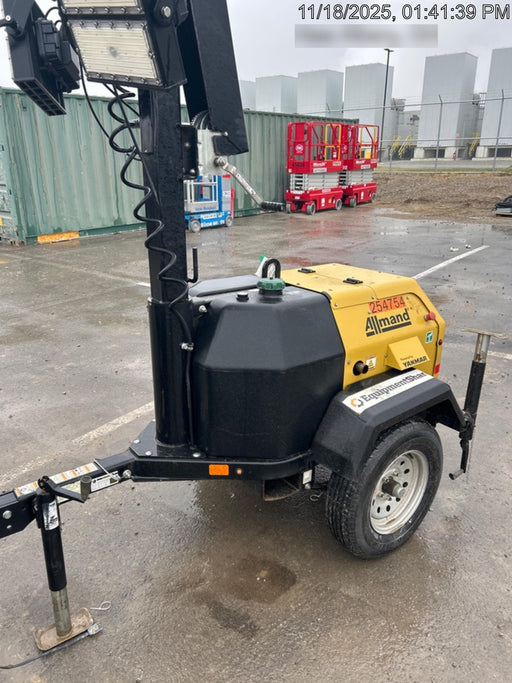 2022 Allmand NLV3GR (4) LED Light Fixture 350W, 23' Vertical Mast, 3kW Prime, Towable, ES Decals, T3