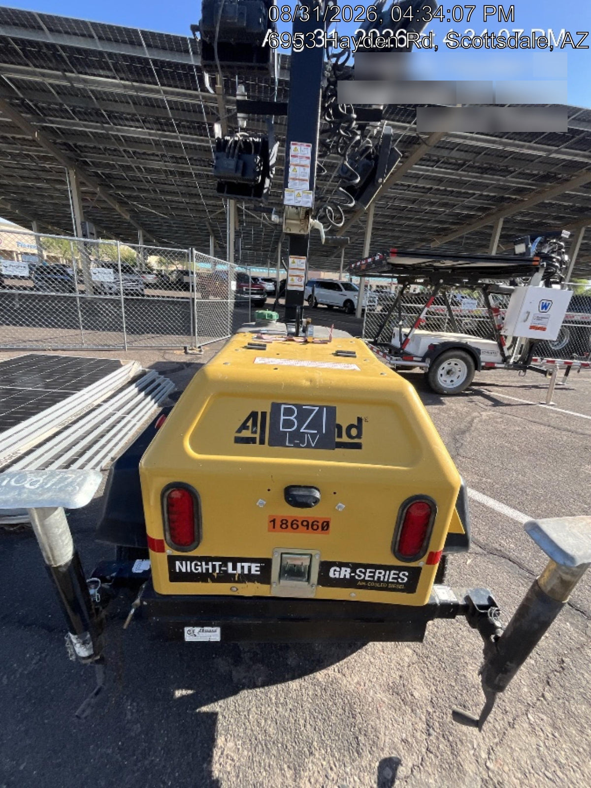 Allmand NLV3GR (4) LED Light Fixture 350W, 23' Vertical Mast, 3kW Prime, Towable, Deep Sea L401, Leveling Jacks, Yanmar T4F 5.8hp