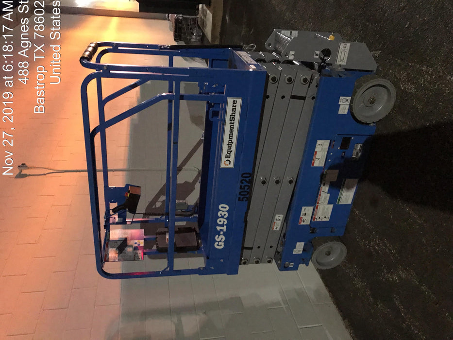 2019 Genie GS-1930 Fixed Rails with Chain Entry