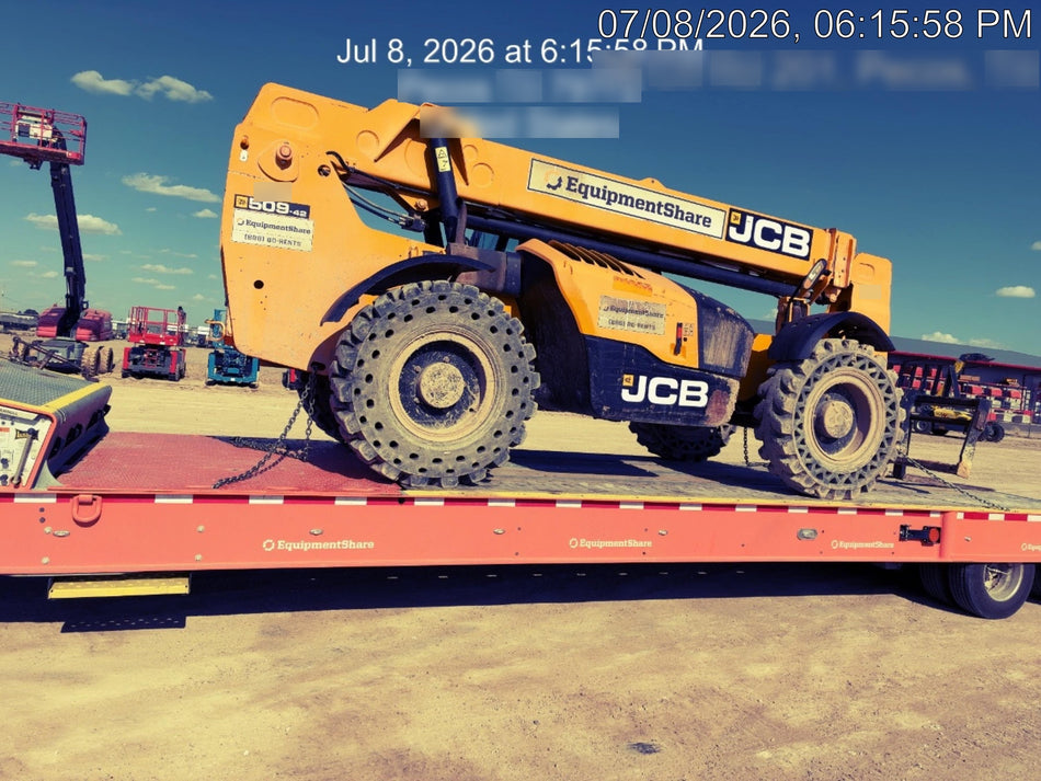 2019 JCB 509-42 JCB 509-42 Enclosed Cab, 74 HP, Solid Tires, Worklights, Beacon, Aux Hydraulics, Lifting Eye