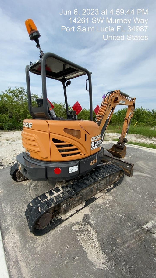 2018 Case CX37C ROPS, LONG ARM, RUBBER TRACKS, AUX HYD