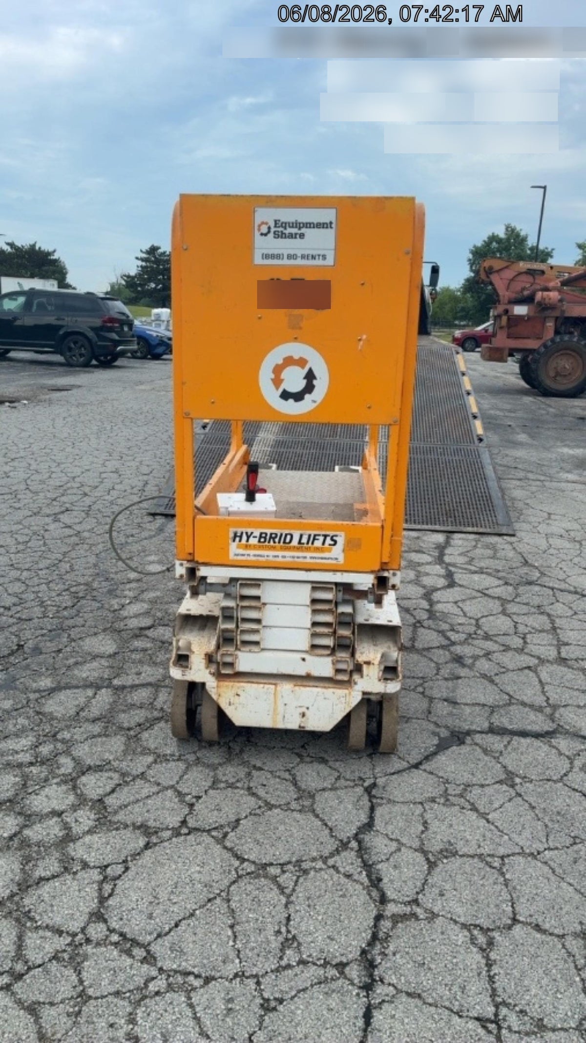 Custom Equipment HB-1430 Hy-Brid Scissor Lift
Platform capacity up to 670 lbs
Working height up to 20 ft
Weighs under 1,700 lbs
Non-marking wheels