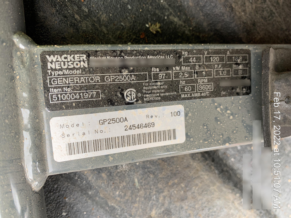 2021 WACKER NEUSON GP2500A