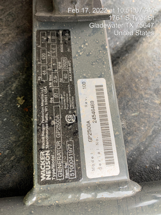 2021 WACKER NEUSON GP2500A