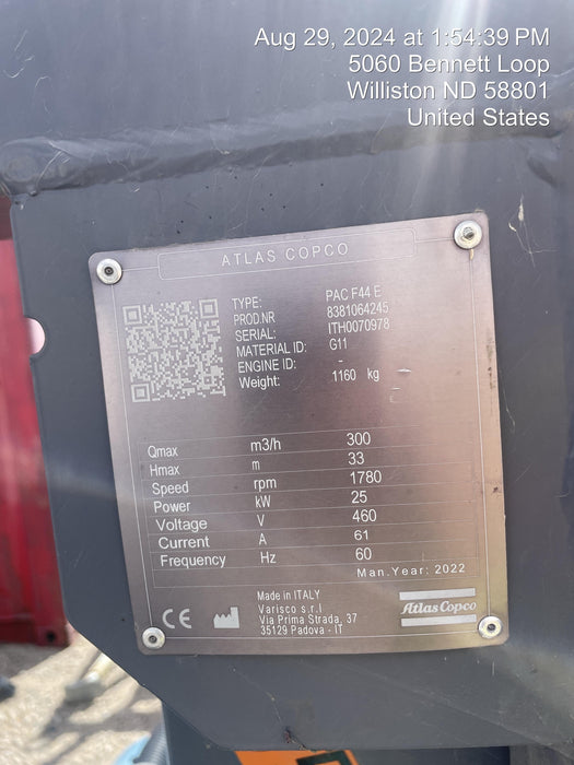 2022 ATLAS COPCO PAC F44 E