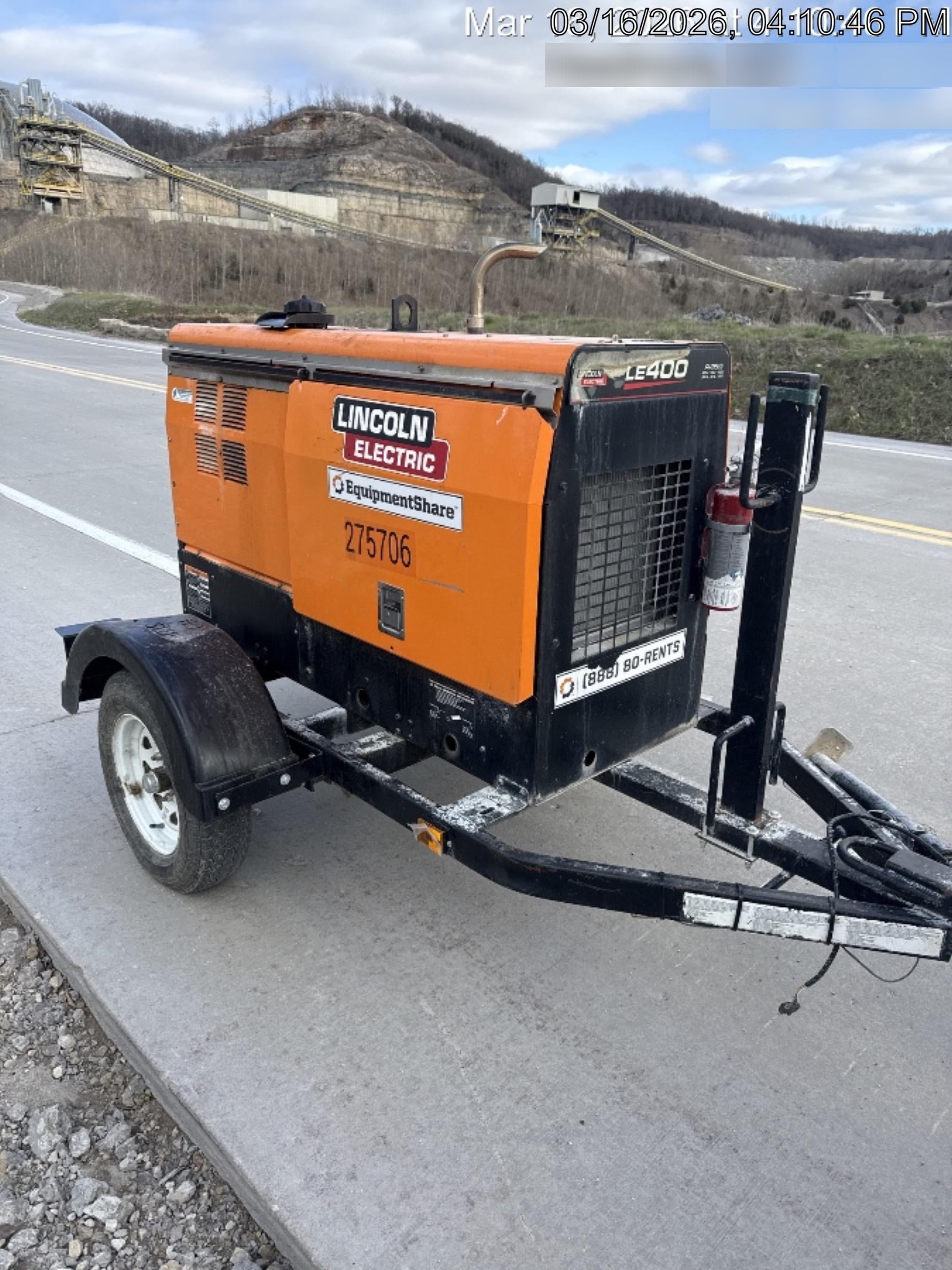 2022 Lincoln Electric LE400 Kubota V1505, Trlr, Cable Rack, Light Kit, ES Decals, T3