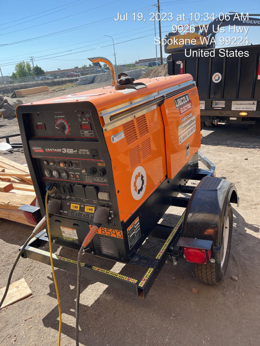 2021 Lincoln Electric Vantage 322 Vantage 322 Ready Pak 3 w/ Decals, ORANGE (includes trailer, cable rack, fender light kit) NO Telematics