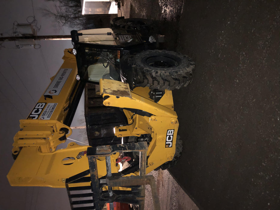2020 JCB 510-56 Cab/Heat/Air, 74 HP, Solid Tires, STD Worklight, Beacon, Aux Hydraulics, Lifting Eye, Back up Alarm w/66" Carriage/60" Forks