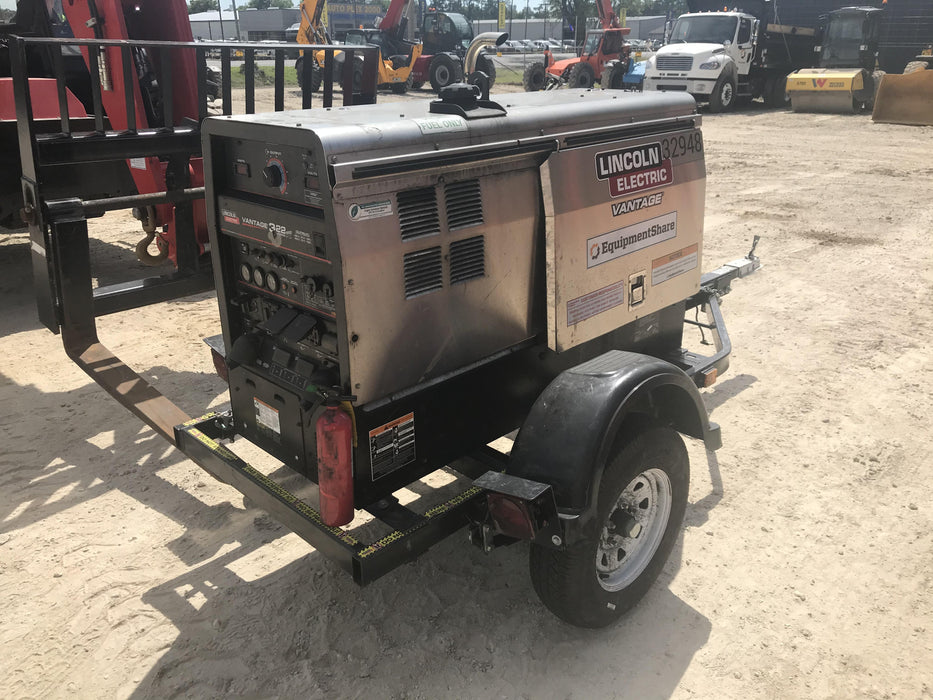 2019 Lincoln Electric Vantage 322 Welder Ready-Pak 3, Two wheel trailer, Fender and Light kit, Cable Rack