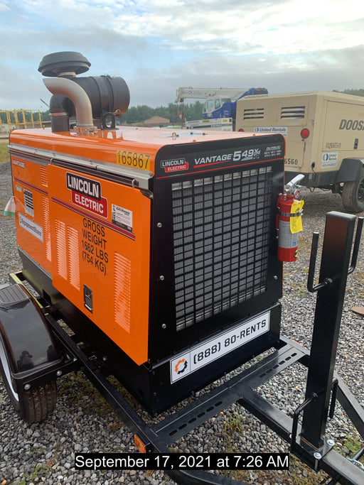 2021 Lincoln Electric Vantage 549X Ready Pak 3, ORANGE (includes trailer, cable rack, fender light kit)