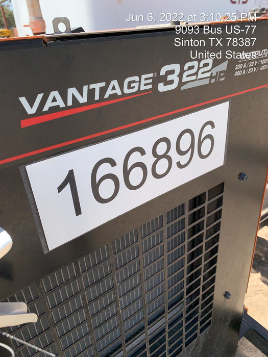 2021 Lincoln Electric Vantage 322 Vantage 322 Ready Pak 3 w/ Decals, ORANGE (includes trailer, cable rack, fender light kit) NO Telematics