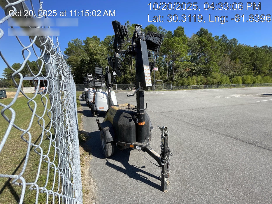 2022 Allmand NLV3GR (4) LED Light Fixture 350W, 23' Vertical Mast, 3kW Prime, Towable