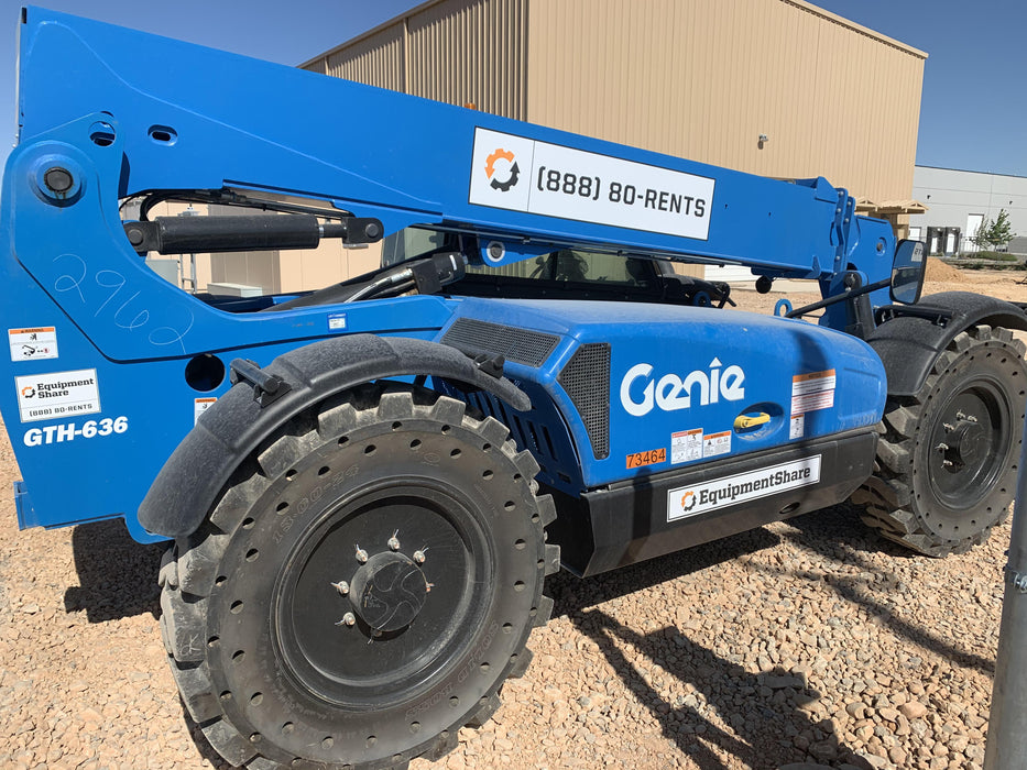 2020 Genie GTH-636 Cab/Heat/Air, Solid Tires, Work Lights, Beacon, Aux Hydraulics, Back up Alarm