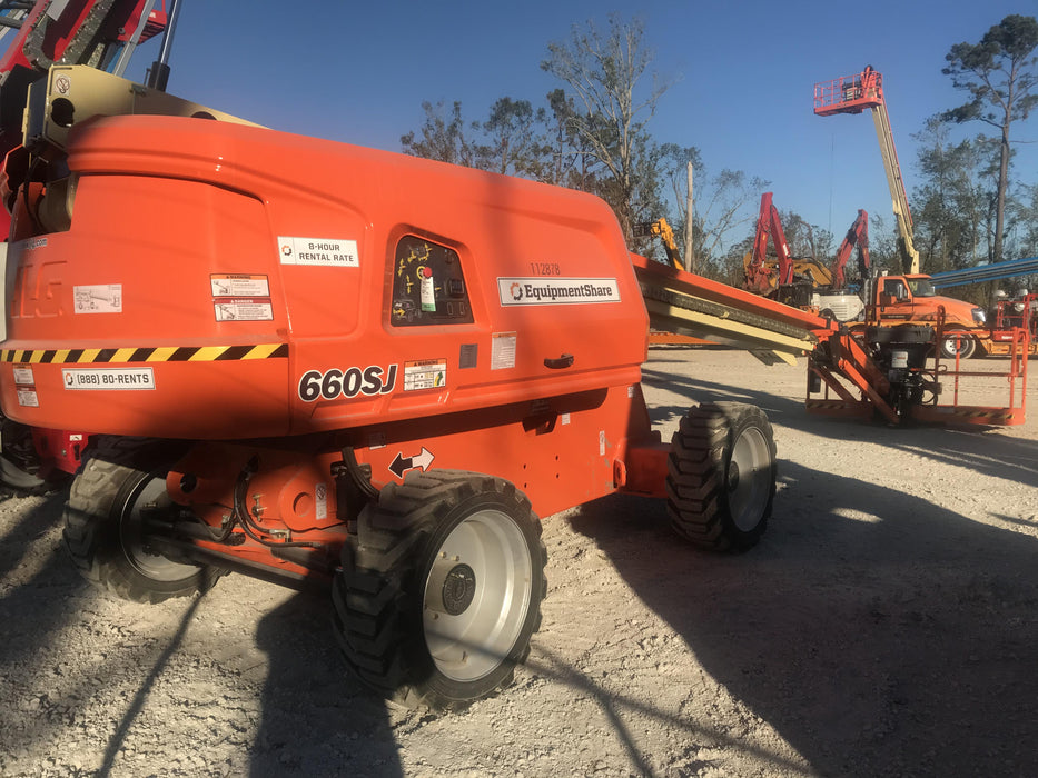 2020 JLG 660SJ ANSI, Deutz Diesel, 4wd, FF Tires, Inward Self Closing Gate, Tool Tray, Beacon, 7.5kW Generator