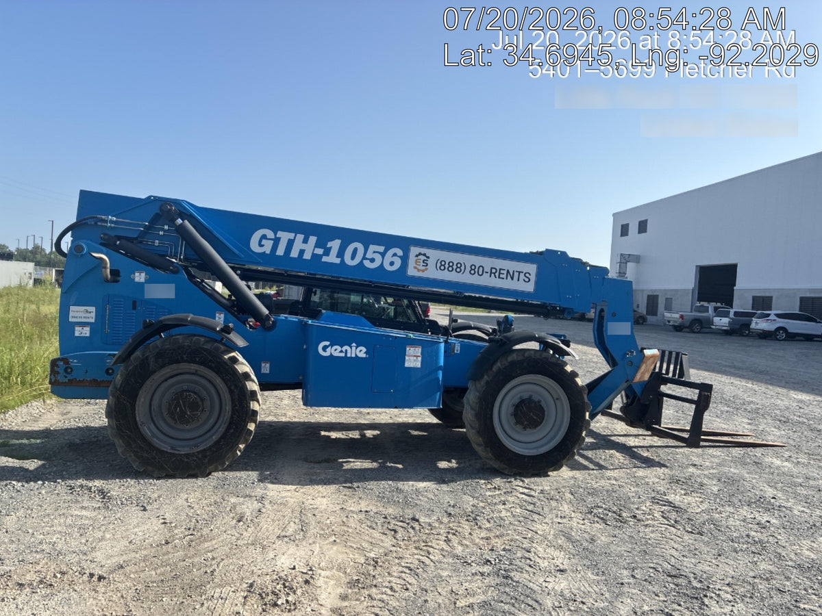 2019 Genie GTH-1056 Cab/Heat/AC, FF Tires, LED Work Lights, Beacon 60" QA Carriage, 60" Forks