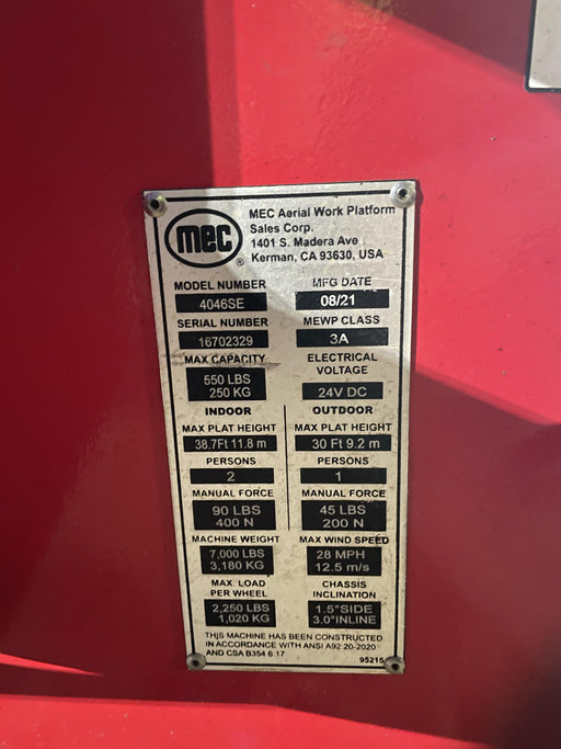 2021 MEC 4046SE
