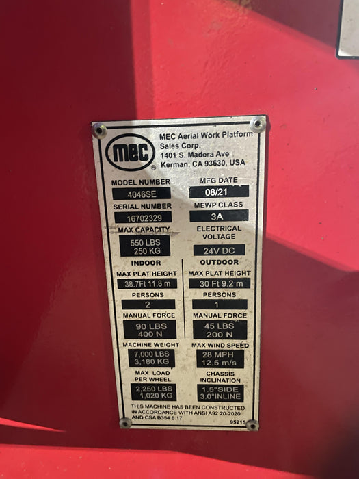 2021 MEC 4046SE