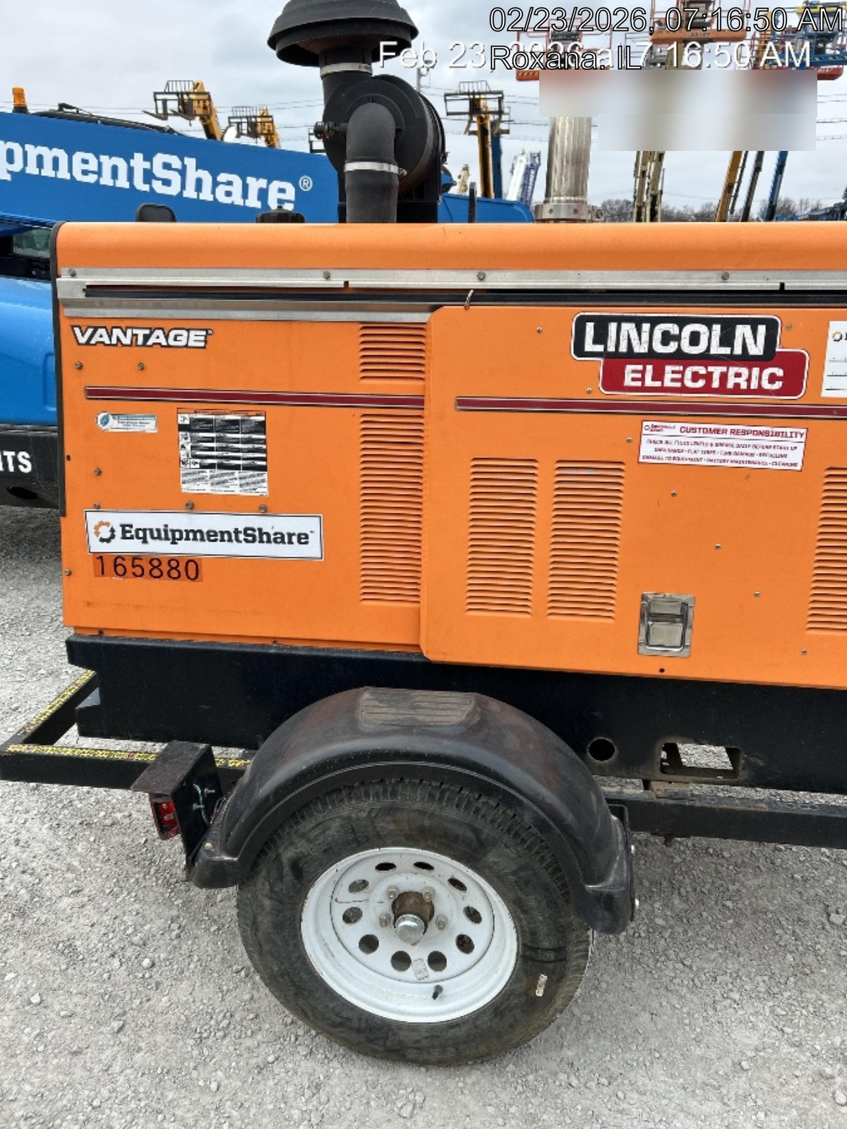 2021 Lincoln Electric Vantage 549X Ready Pak 3, ORANGE (includes trailer, cable rack, fender light kit)