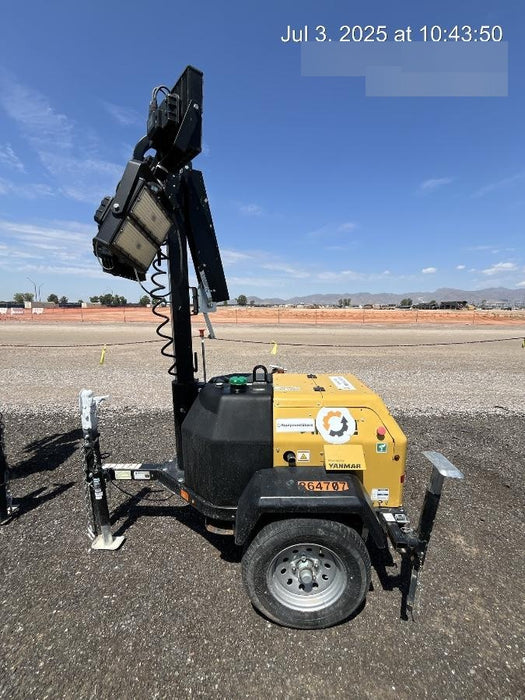 2022 Allmand NLV3GR (4) LED Light Fixture 350W, 23' Vertical Mast, 3kW Prime, Towable, ES Decals, T3