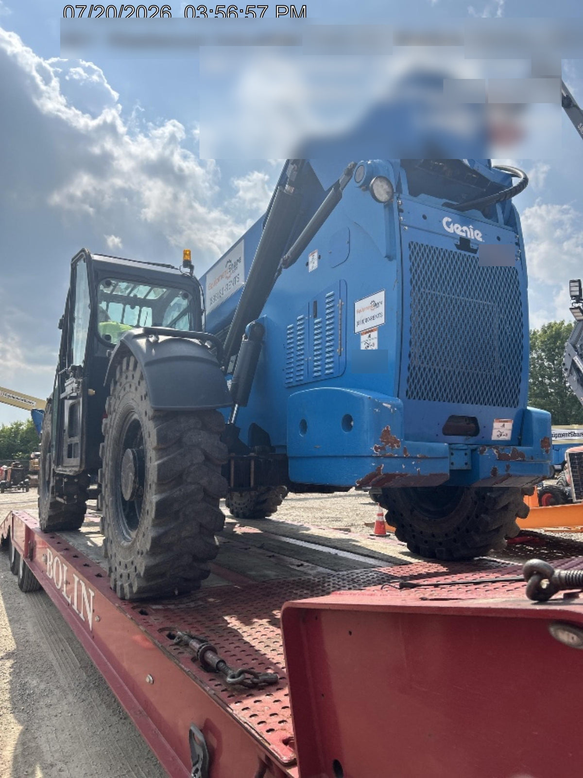 2019 Genie GTH-1056 Cab/Heat/AC, Solid RT Tires, LED Work Lights, Beacon 60" QA Carriage, 60" Forks