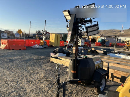 2021 Allmand NLV3GR (4) LED Light Fixture 350W, 23' Vertical Mast, 3kW Prime, Towable, Deep Sea L401, Leveling Jacks, Yanmar T4F 5.8hp