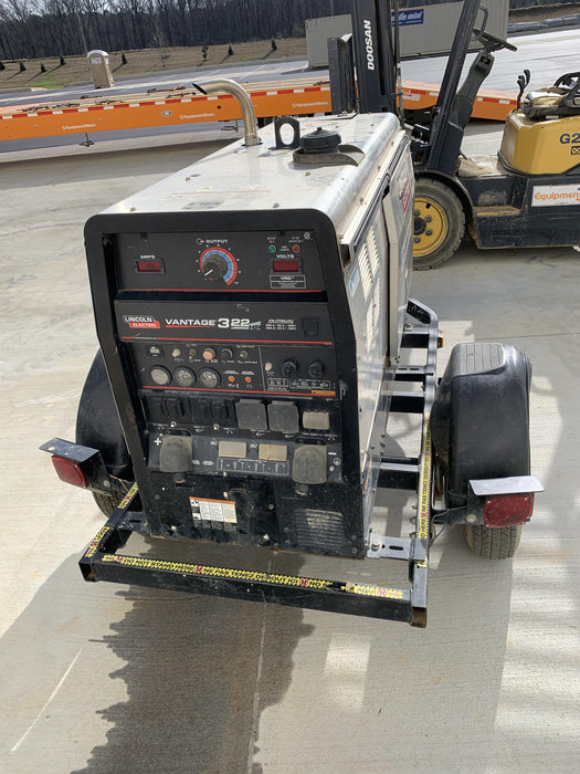 2019 Lincoln Electric Vantage 322 Ready-Pak 3, Two Wheel Trailer, Fender and Light Kit, Cable Rack
