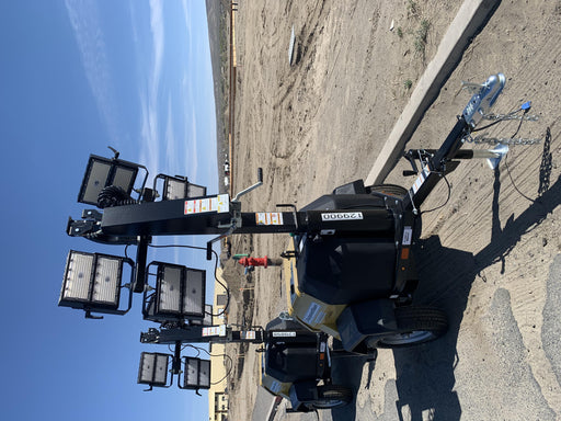 2021 Allmand NLV3GR (4) LED Light Fixture 350W, 23' Vertical Mast, 3kW Prime, Towable, Deep Sea L401, Leveling Jacks, Yanmar T4F 5.8hp