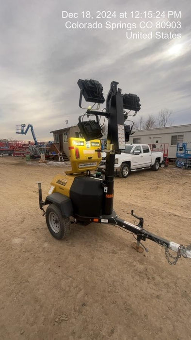 2022 Allmand NLV3GR (4) LED Light Fixture 350W, 23' Vertical Mast, 3kW Prime, Towable, ES Decals, T3