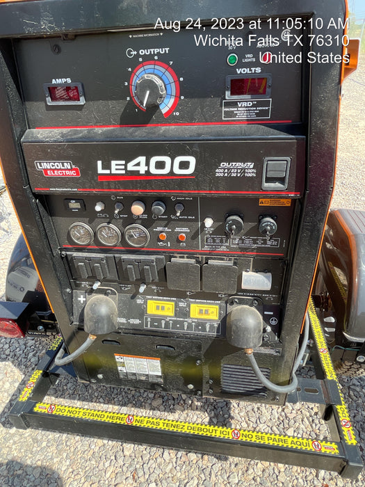 2022 Lincoln Electric LE400 Kubota V1505, Trlr, Cable Rack, Light Kit, ES Decals, T3