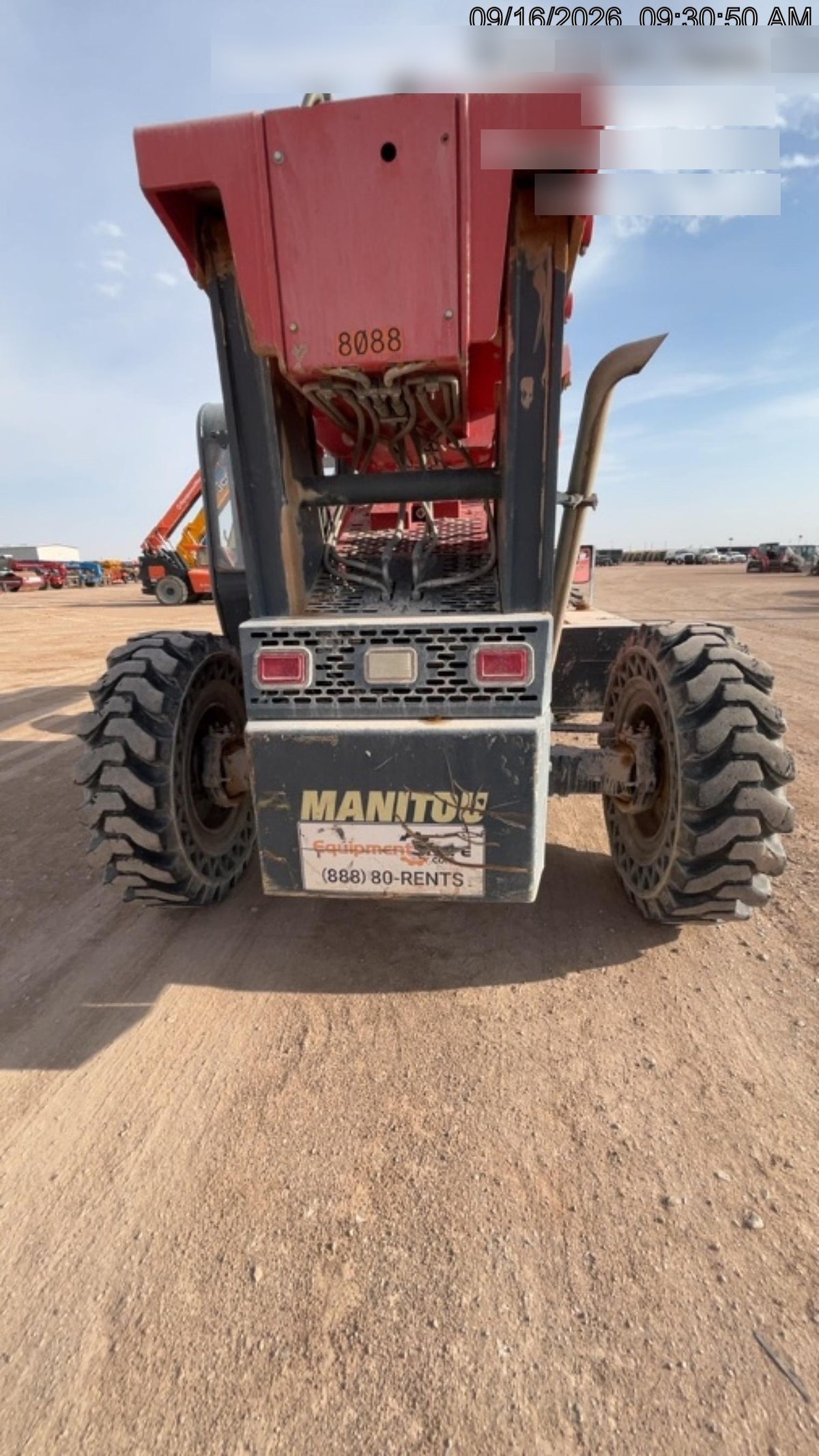 2018 Manitou MTA10055 Manitou MTA 10055 w/Open ROPS, Work Lights/Strobe, Aux Hyd, Solid Tires, Lift Hook, 66" Carriage, 60" Forks