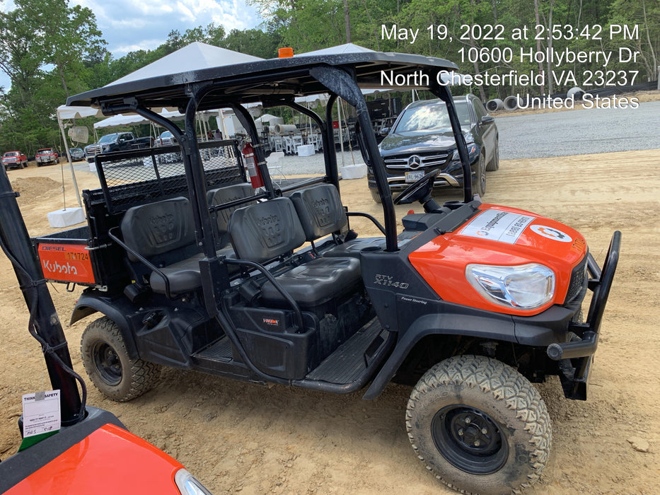 2021 Kubota RTV-X1140W-H Plastic Canopy, Windshield Acrylic Clear, LED Strobe Light, Wire Harness Kit, Back up Alarm