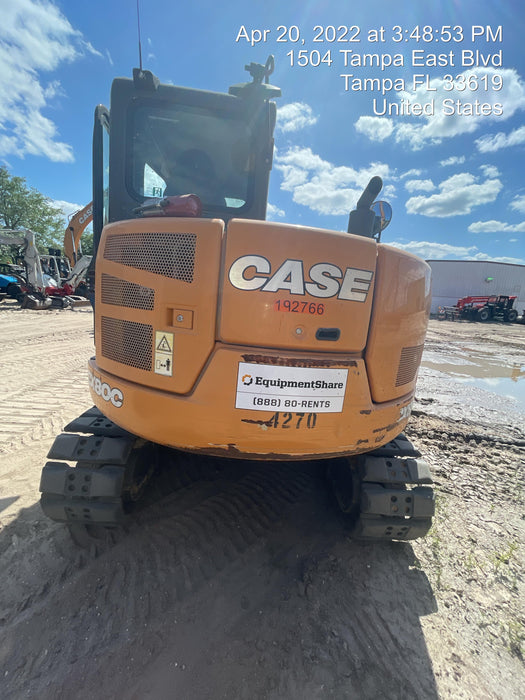 2018 Case CX80C CLOSED CAB, A/C, RUBBER TRACKS PADS, 7'-2" ARM
