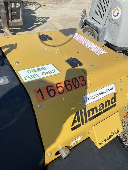 2021 Allmand NLV3GR (4) LED Light Fixture 350W, 23' Vertical Mast, 3kW Prime, Towable, Deep Sea L401, Leveling Jacks, Yanmar T4F 5.8hp