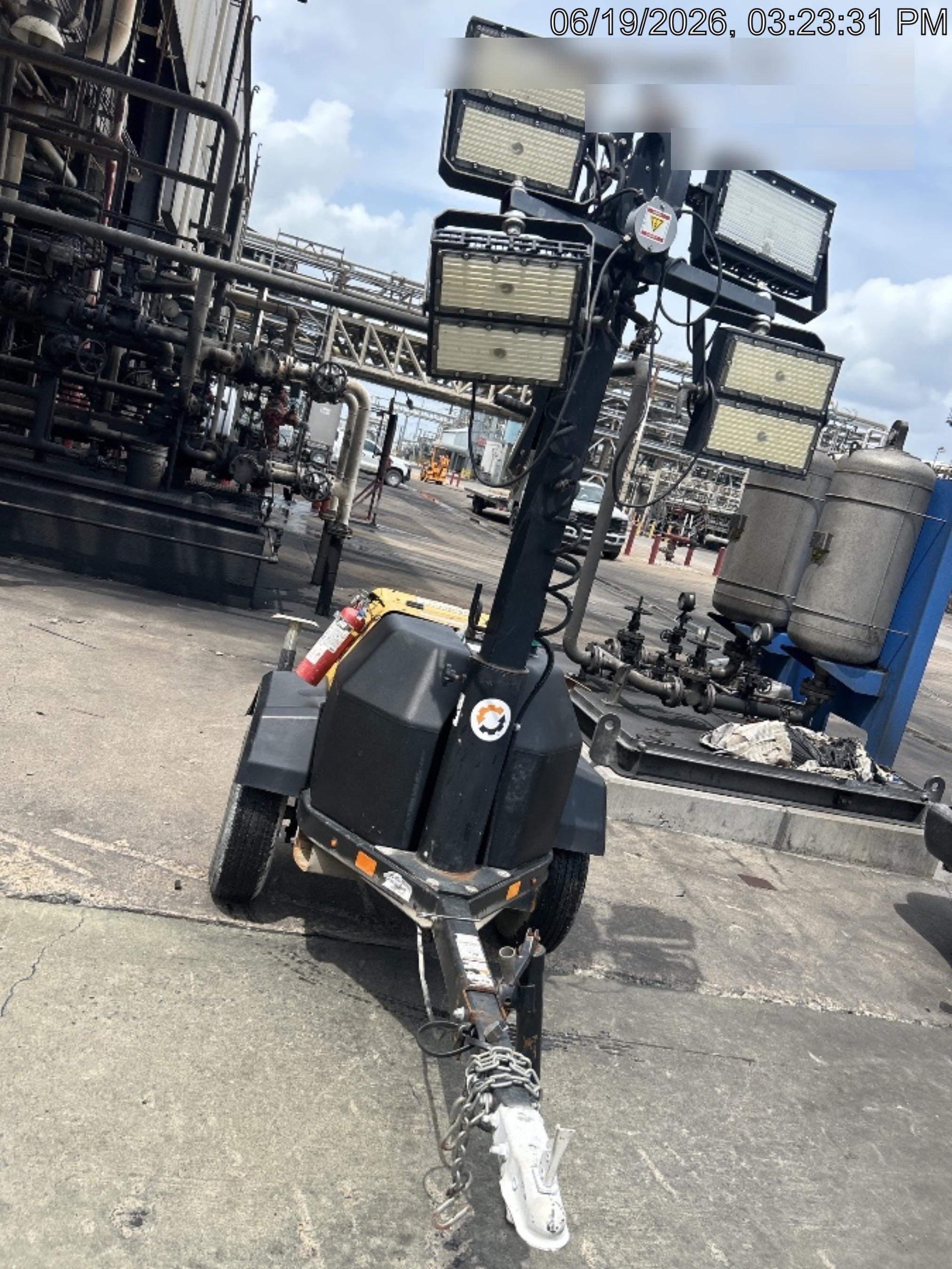 2022 Allmand NLV3GR (4) LED Light Fixture 350W, 23' Vertical Mast, 3kW Prime, Towable, Deep Sea L401, Leveling Jacks, Yanmar T4F 5.8hp