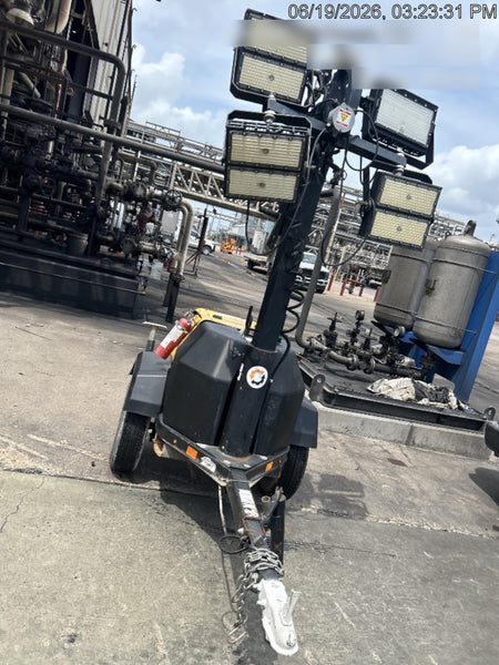 2022 Allmand NLV3GR (4) LED Light Fixture 350W, 23' Vertical Mast, 3kW Prime, Towable, Deep Sea L401, Leveling Jacks, Yanmar T4F 5.8hp