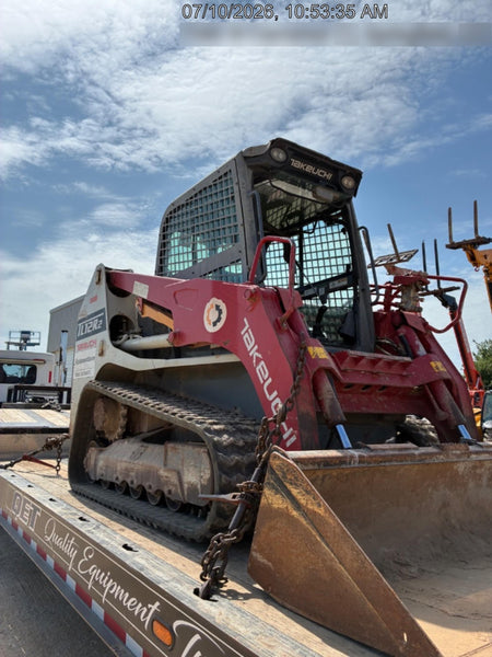 2019 Takeuchi TL12R-2 Cab/Heat/Air w/Auxiliary Hydraulics, 2 Speed, Hydraulic QC 80" Smooth Bucket, 48" Pallet Forks