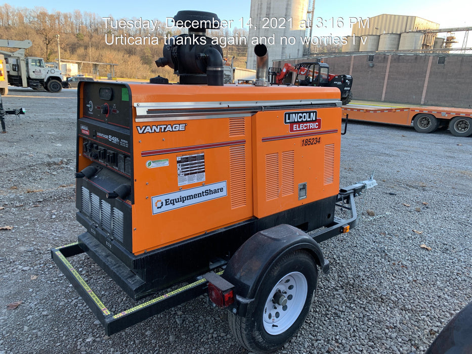2021 Lincoln Electric Vantage 549X Ready Pak 3, ORANGE (includes trailer, cable rack, fender light kit)