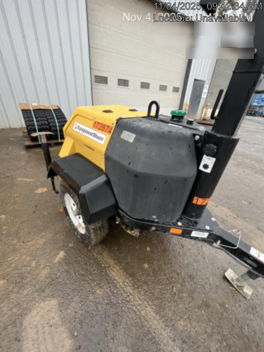 2021 Allmand NLV3GR (4) LED Light Fixture 350W, 23' Vertical Mast, 3kW Prime, Towable, Deep Sea L401, Leveling Jacks, Yanmar T4F 5.8hp